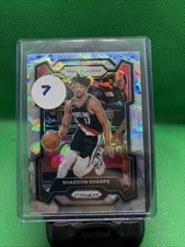 2023-24 Prizm Shaedon Sharpe Silver Cracked Ice Prizm Refractor SP #104 Blazers