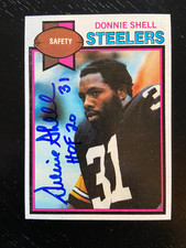 Donnie Shell Autographed  1979 Topps Football ROOKIE Card #411 Steelers HOF. rookie card picture