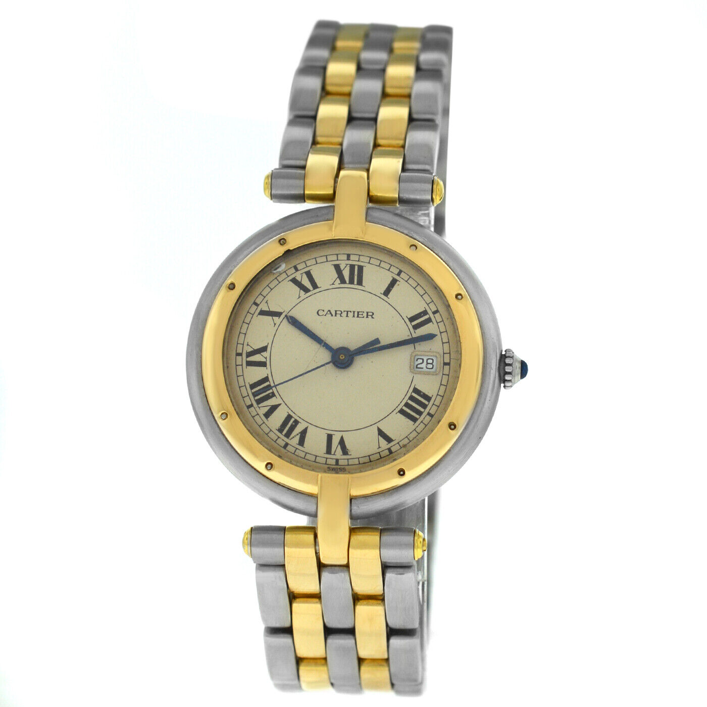 Cartier Panthere Vendome 183964 Two Row 18K Gold Steel Ladies Quartz 29MM Watch