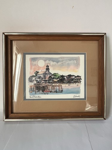 VEIW OF PROVINCETOWN BY ROBERT KENNEDY WATER COLOR ART PRINT 13”X11 FRAMED