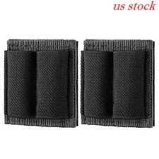 Tactical 2x Patch Ammo Holder 2 Round Adhesive Cartridges Hook Loop Bullet Pouch