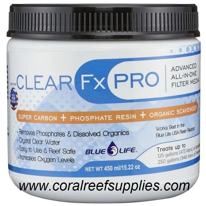 Blue Life USA Clear Fx Pro 450ml All In One Media, Phosphate Remover, Carbon