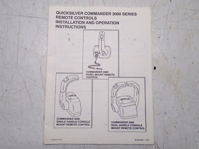 W5 Quicksilver Commander 3000 Remote Control Installation Operation ...