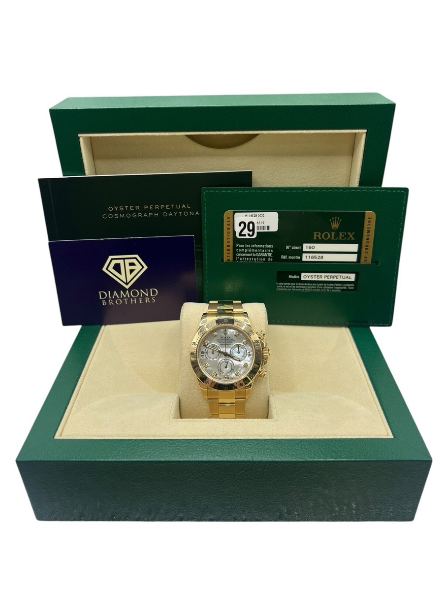 Rolex Daytona 116528 2014 Factory Mother Of Pearl Dial With Box And