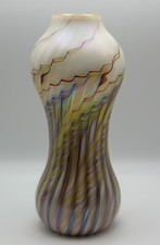 Steven Lundberg Glass Art  Iridescent Vase  Signed 2006