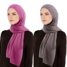 Muslim Women Hijab Shawls Fashion Headwraps Islamic Plain Pleated Chiffon Scarf