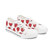 Women's Hearts White Low Top Sneakers