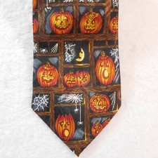 Halloween Necktie Scary Pumpkins Spiders Bats 58" x 3 3/4" Tie Steven Harris