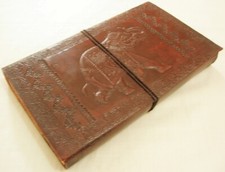 Vintage Leather Bound Journal Blank Diary ELEPHANT Embossed Notebook for Writing
