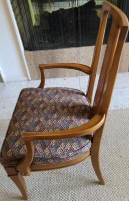 Beautiful Drexel Triune Dining Arm Chair – Padded Upholstered Seat