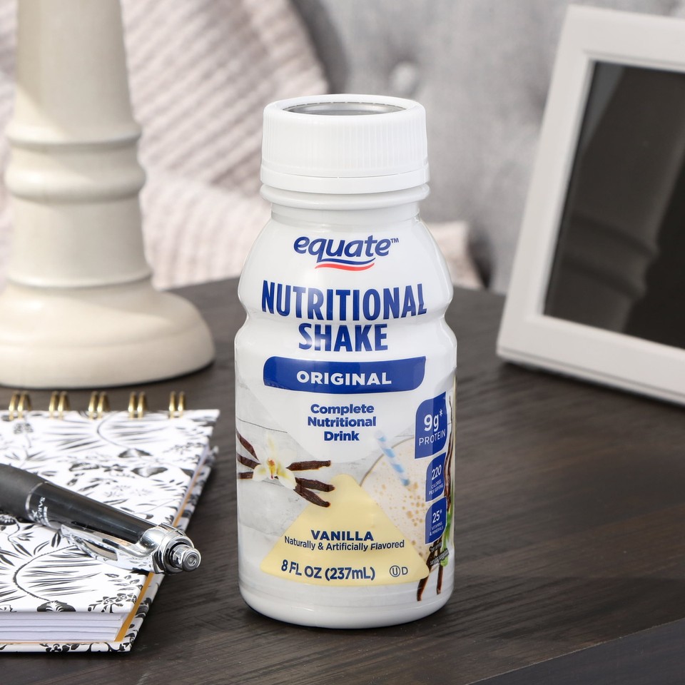 Equate Original Meal Replacement Nutritional Shakes, Vanilla, 8 fl oz