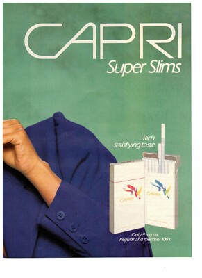 are capri cigarettes still available Vintage 1988 Print Advertisement Capri Super Slims Cigarettes Smoking