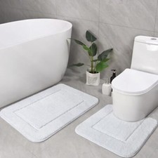 Bathroom Rug Set White Soft Bath Rug Set 2 Piece Set Toilet Mat Ushaped 20x20 An