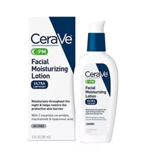 CeraVe PM Facial Moisturizer, 3 Ounce (Pack of 1) | Lotion | Face | Ultra-Light