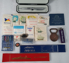 Large Collection Joblot of Cruise ship Memorabilia -Badges Book Marks Cunard Etc