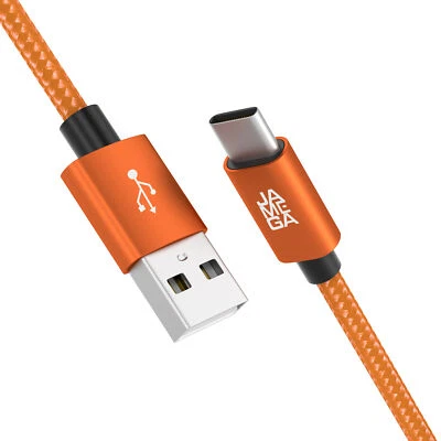 JAMEGA USB C Datenkabel SCHNELL Ladekabel Kabel für Samsung Galaxy Huawei - Orange