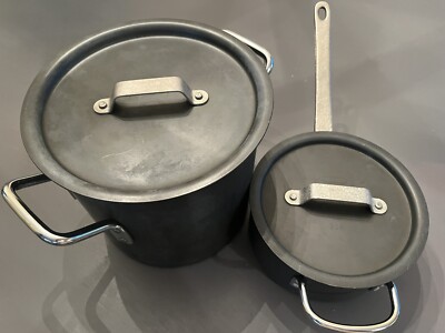 Vintage Commercial Anodized 8 Qt & 2 1/2 Qt w/ Lids Pans Pots NSF Pre-Calphalon