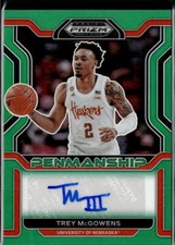 2022 Panini Prizm Draft Trey McGowens College Penmanship Prizms Green Nebraska