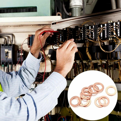 200PCS Solid Copper Crush Washer Gasket Set Flat O-Ring Seal Assortment Kits US - Picture 7 of 8