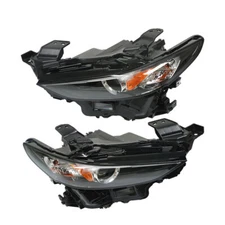 Labwork Right+Left Side Headlights For 2019-2021 Mazda 3 LED Clear Black W/o AFS