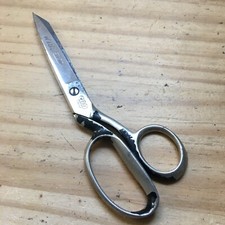 Vintage Inlaid Scissors / Shears Steel Forged No. 27 Newark N.J. USA 7.5"L