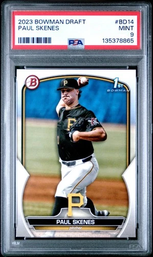 135378865 Paul Skenes 2023 Bowman Draft #BD-14 Rookie 1st RC PSA 9