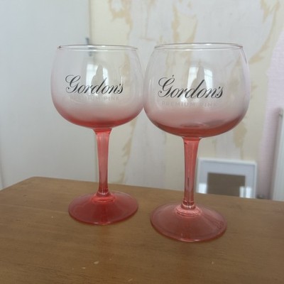 Gordon s Premium Gin Pink Stemmed Balloon Glasses x 2
