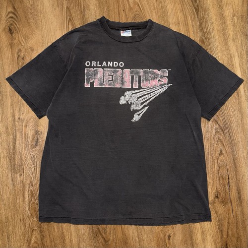Vintage 90s Orlando Predators Arena Football AFL Faded Black Thrashed Tee XXL