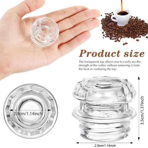 2 Pcs Coffee Percolator Glass Top Replacement Transparent Glass Filter Knob T... - Picture 2 of 6