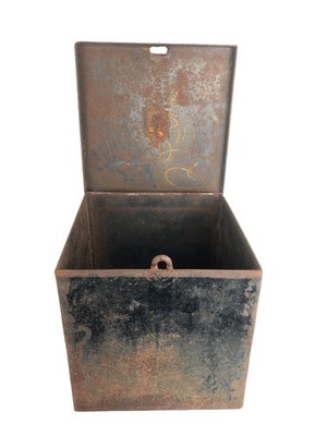 Vintage Heavy Duty Solid Metal Lockable Ballot Box for Voting etc. 13 x 13 x 13''