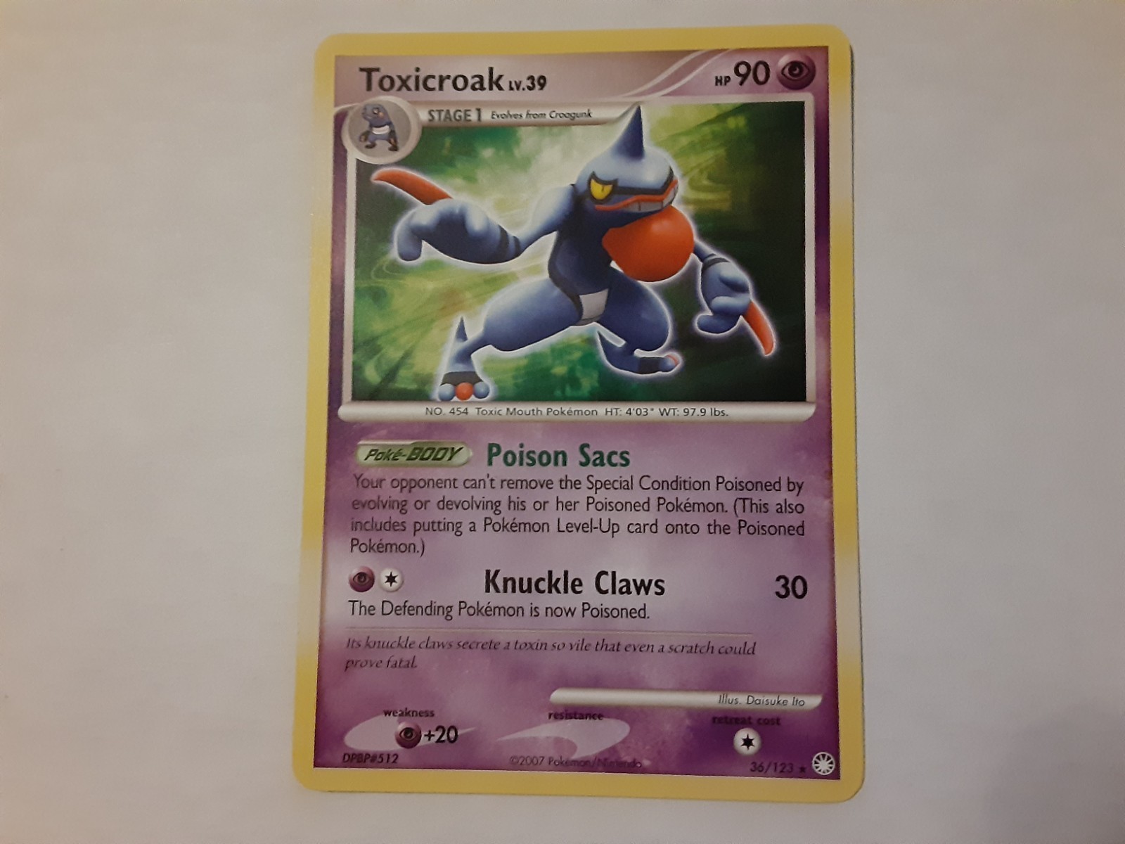Pokemon Toxicroak 36/123 Card MP