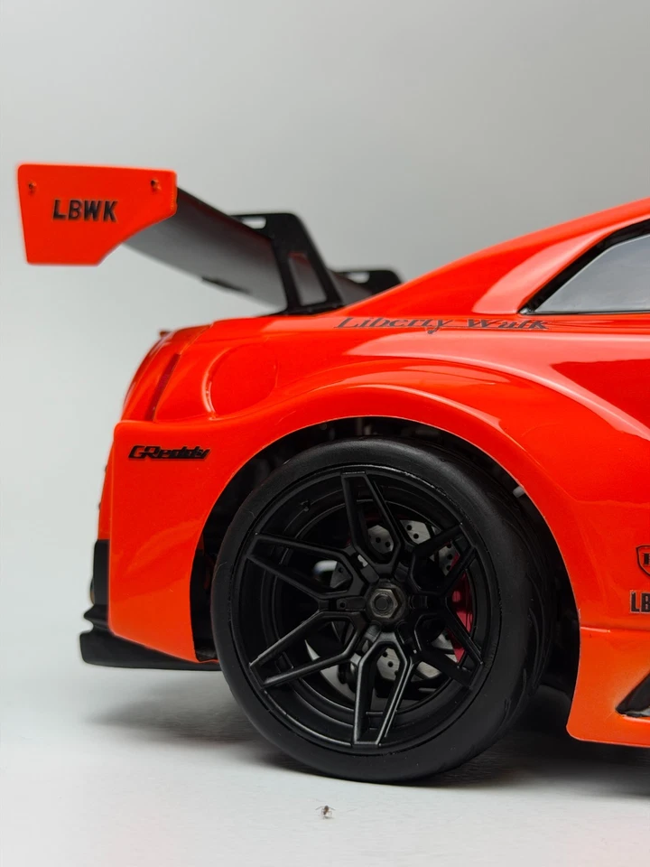 1/10 Nissan Skyline GT-R R35 RC Car Liberty Walk Rear Wing Spoiler Drift Touring - Image 2 of 4