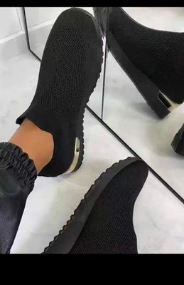 New Women Soft Lovely Sporty close-toe Black Sneakers 9