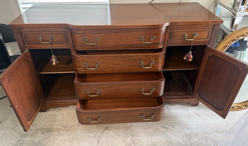 Antique vintage solid mahogany hutch buffet sideboard from Georgetown Galleries