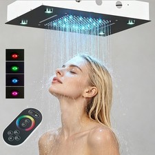 14x20inch Luxury Flush Recessed LED Rainfall Waterfall Shower Head Ceiling Mount