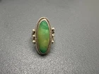 Vintage 1940's Native American NAVAJO Turquoise & Sterling Silver Ring Size 7