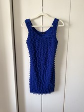 Forever 21 Blue Ruffle Strappy Sleeveless Scoop Neck Tank Dress Size M