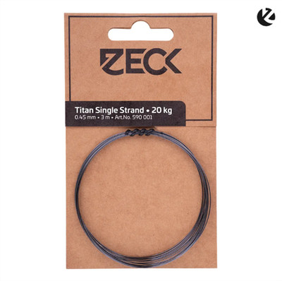 Zeck Titan Single Strand Titanvorfach Vorfach 20 kg 3 m steif bissfest robust
