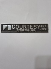 Vtg Courtesy Amc Jeep Bethesda Md Metal Dealer Badge Emblem Tag Nameplate Ship