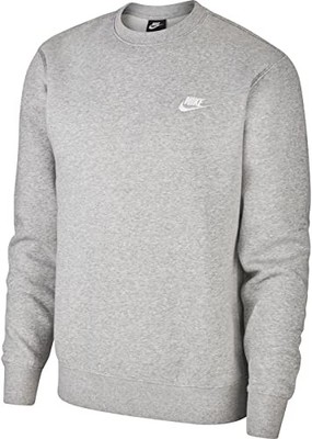Nike Mens NSW Club Crew Neck Grey White  Sz Large BV2662 063