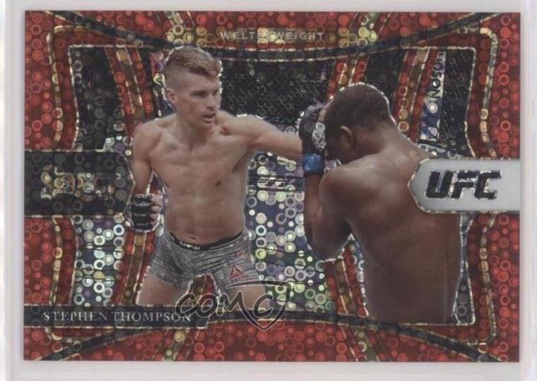 2021 Panini Select UFC Premier Level Red Disco Prizm 15/199 Stephen Thompson 3h1