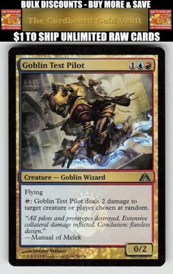 Magic_the_gathering Dragon's Maze #74 Goblin Test Pilot