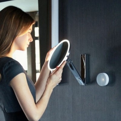 KEUCO iLook Round LED Lighted Magnifying Wall Mounted Make-up Mirror 8-3/8 in