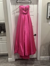 Sherri Hill Pink Prom Dress Size 6 With Corset Back And Heart Neckline