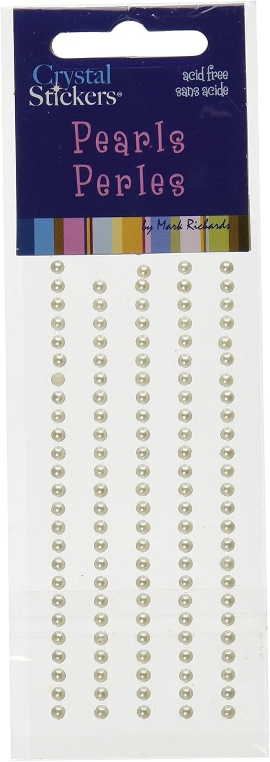 Mark Richards Adhesive 3mm Pearl Stickers Natural Cream Birthday Card Making