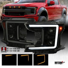 Fit 2018-2020 Ford F150 Blacksmoke Led Sequential Signal Projector Headlights Fit 2018-2020 Ford F150 Blacksmoke Led Sequential Signal Projector Headlights