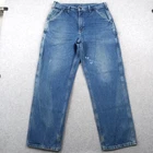 Vintage Carhartt Carpenter Pants Mens 34x32 Blue B13 DST Loose Fit Denim Work
