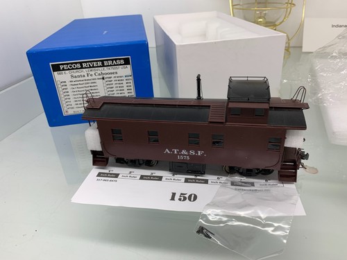150 Pecos River Latón Santa Fe Caboose AT&SF #1575 Latón Escala O 2 Rieles 1:48 | Condition: Used