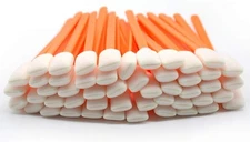 Wellgler's 5.11" Foam Cleaning swabs, for Electronics, Cameras, orange 50 