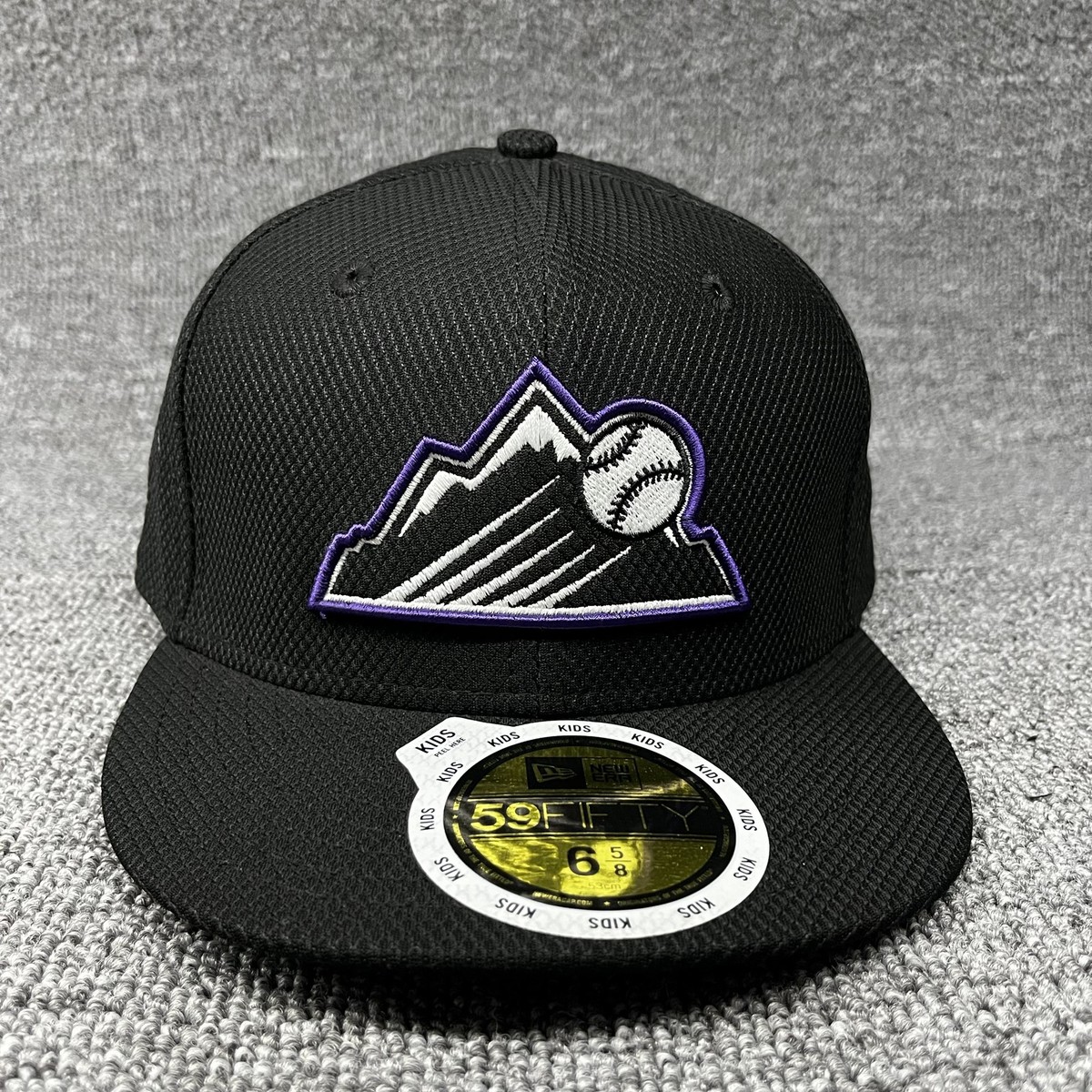 New Era 59FIFTY Colorado Rockies MLB Kids Fitted Hat 6 5/8 Black Purple NWOT